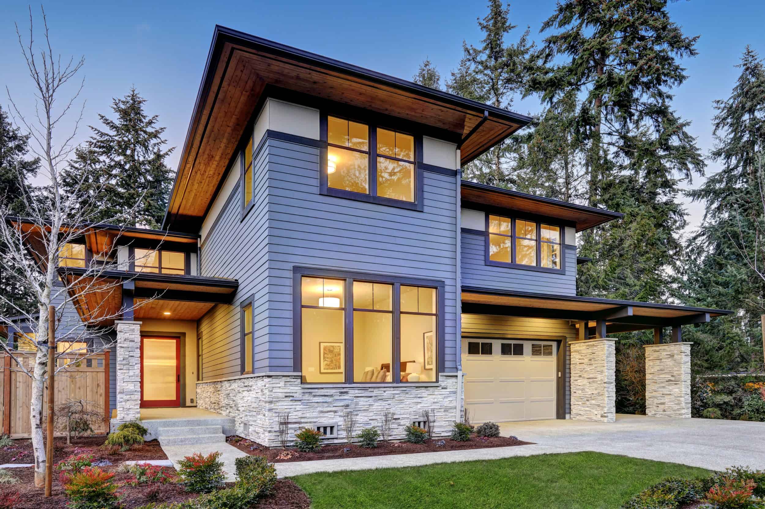 Modern luxury home with clean lines and contemporary styling