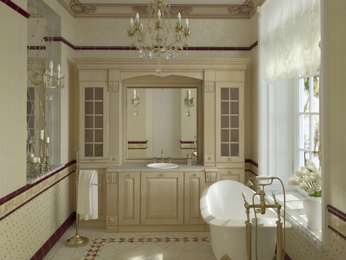 3d,illustration,of,luxury,bathroom,in,light,beige,and,yellow