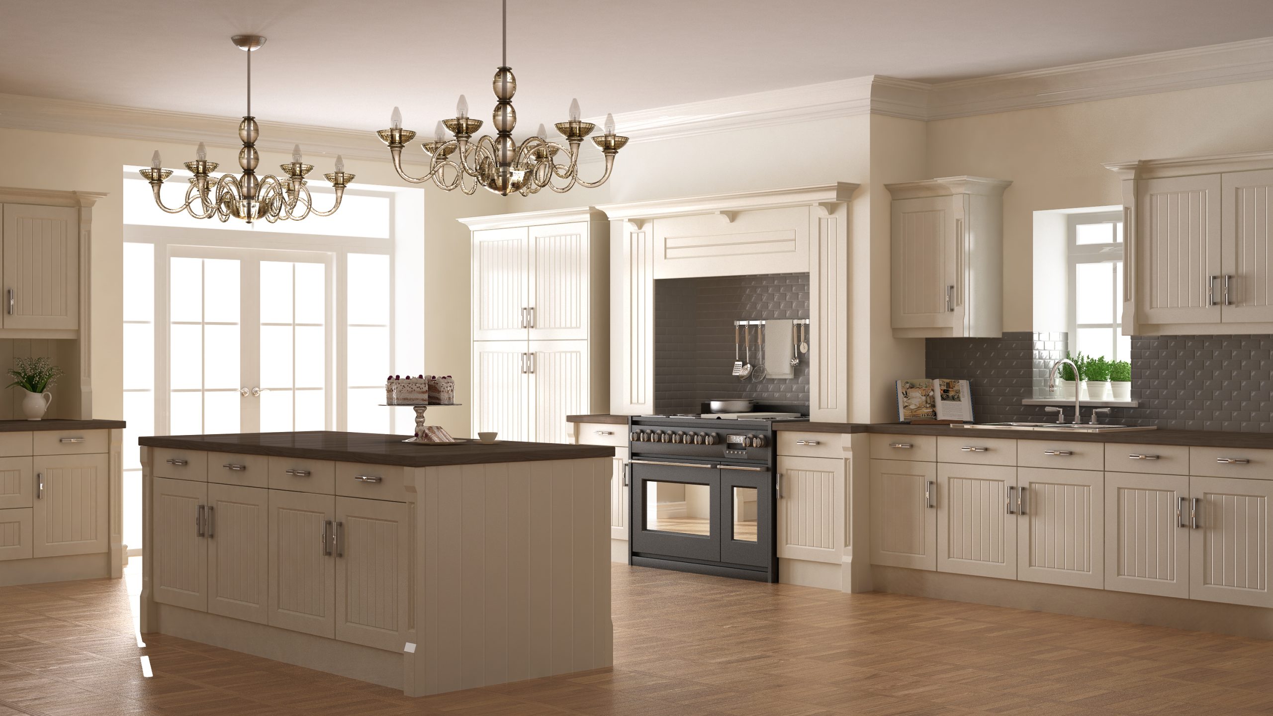 Classic,kitchen,,scandinavian,minimal,interior,design,with,wooden,details,,3d
