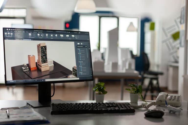 3D architectural design software displaying residential building plans
